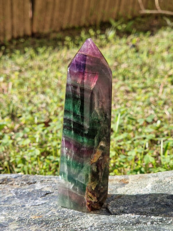 Pointe en Fluorite Multicolore