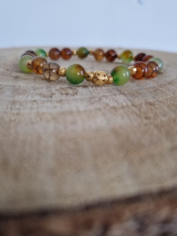 Bracelet en Agate de Feu Agate Green Amber Yellow