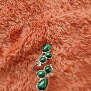 BAGUE ARGENT EN MALACHITE
