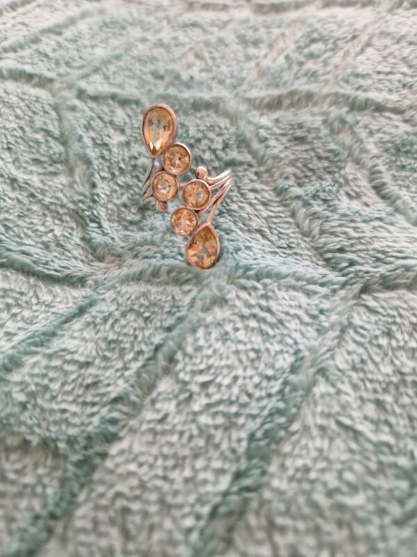 BAGUE ARGENT EN CITRINE VÉRITABLE